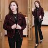 Damen Leopard Print Schlankmachende Lässige Jacke - Herbst/Winter Petite Samtmantel.