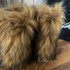 European and American Fur Snow Boots Winter New Style with Thickened Sleeve, Imitating Raccoon and Fox Fur Midsole Boots
