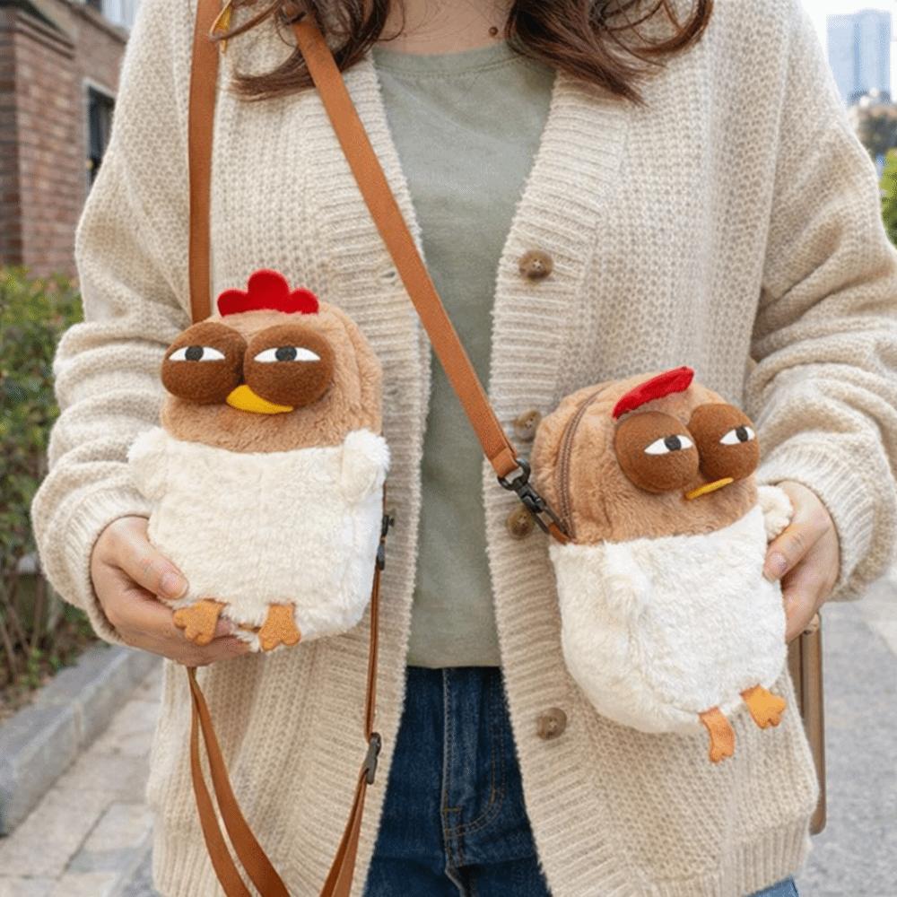 Fur Chicken Plush Chicken Single-shoulder Bag Cartoon Chick Durable Material Chicken Shoulder Bag Novelty Kawaii Design