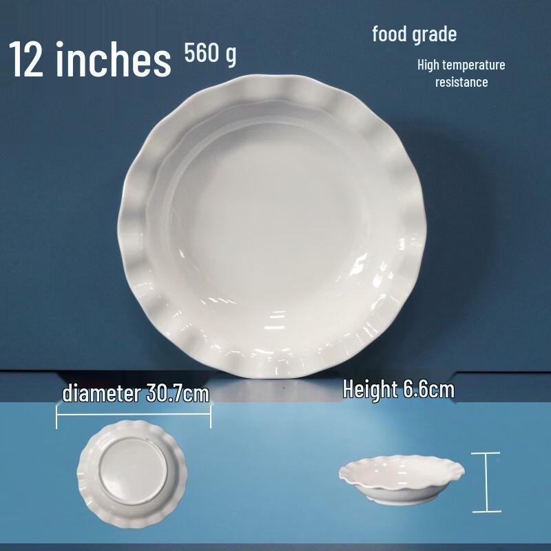 White Melamine Lotus Dinner Plate