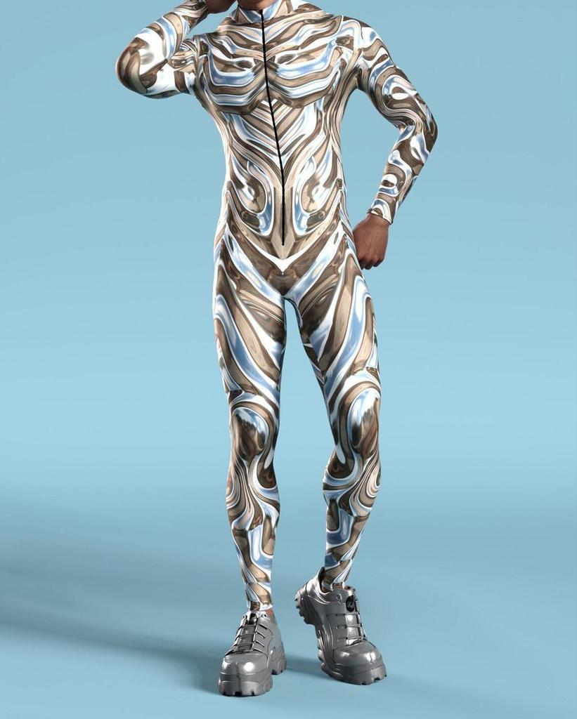 Halloween Adult Cosplay Jumpsuit With 3d Digital Print For Costume Party Fun