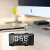 6 Inch Digital FM Projection Radio Alarm Clock 4 Brightness Adjustment 3 Time Displays Dual Alarm