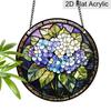 Acrylic Hydrangea Flower Suncatcher Stained Glass Effect Window Hanging Ornament Floral Gift for Home