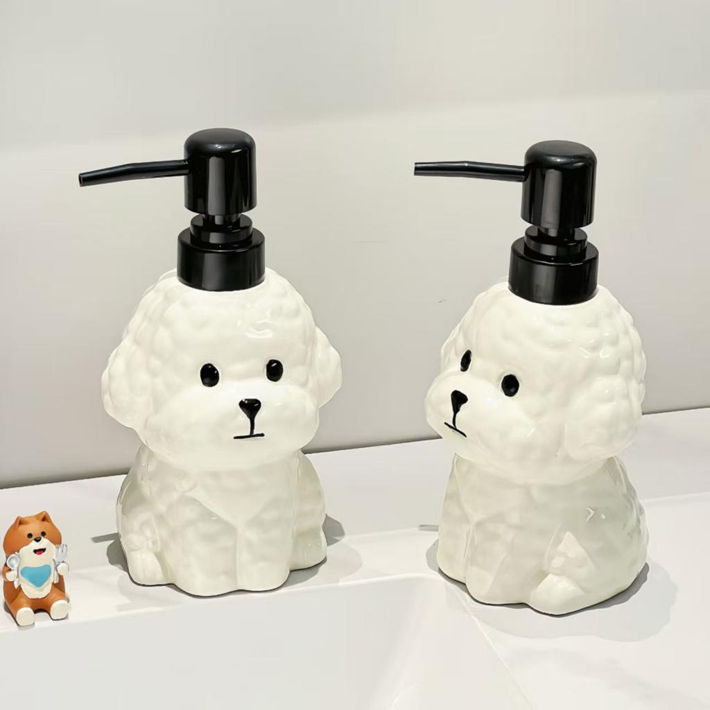 400ml soap dispenser small dog ceramic press bottle hand sanitizer bottle household bathroom creative dispensing bottle