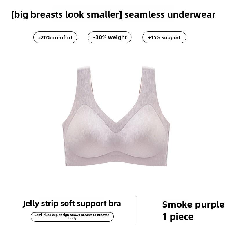 Seamless Sports Bra Women Push Up Large Breast Minimizer Small Chest Gather Wireless Bralette