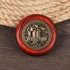 Exquisitely Carved Rosewood Hand Piece with Eight Directions & Double-sided Copper Inlay