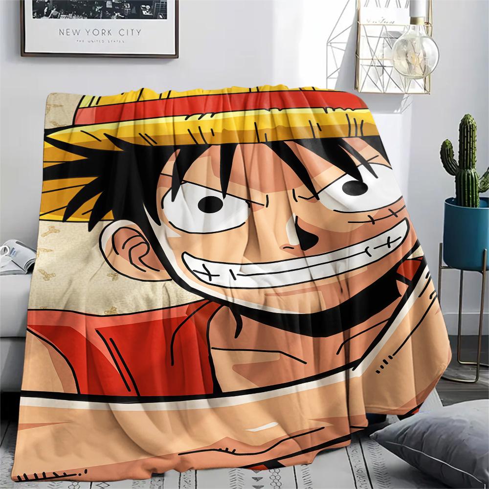 1PC Luffy D Patterned Flannel Blanket Suitable For All Seasons For Home Decor Warmth And Comfort Gifts Holiday Present