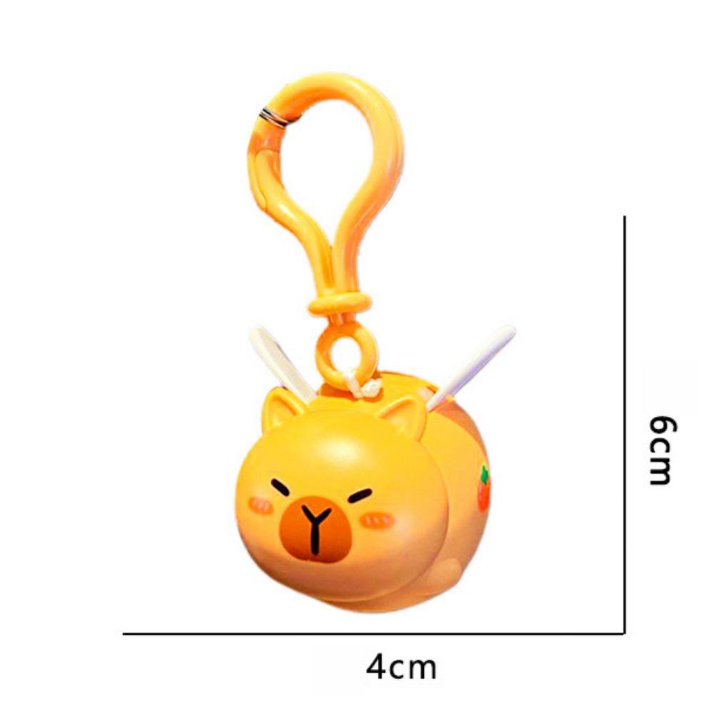 Cute Kapybara Toys Creative Pull String Flying Kapybara Bag Pendant Car Keychain Pendant Decompression Kapybara Doll Keychain