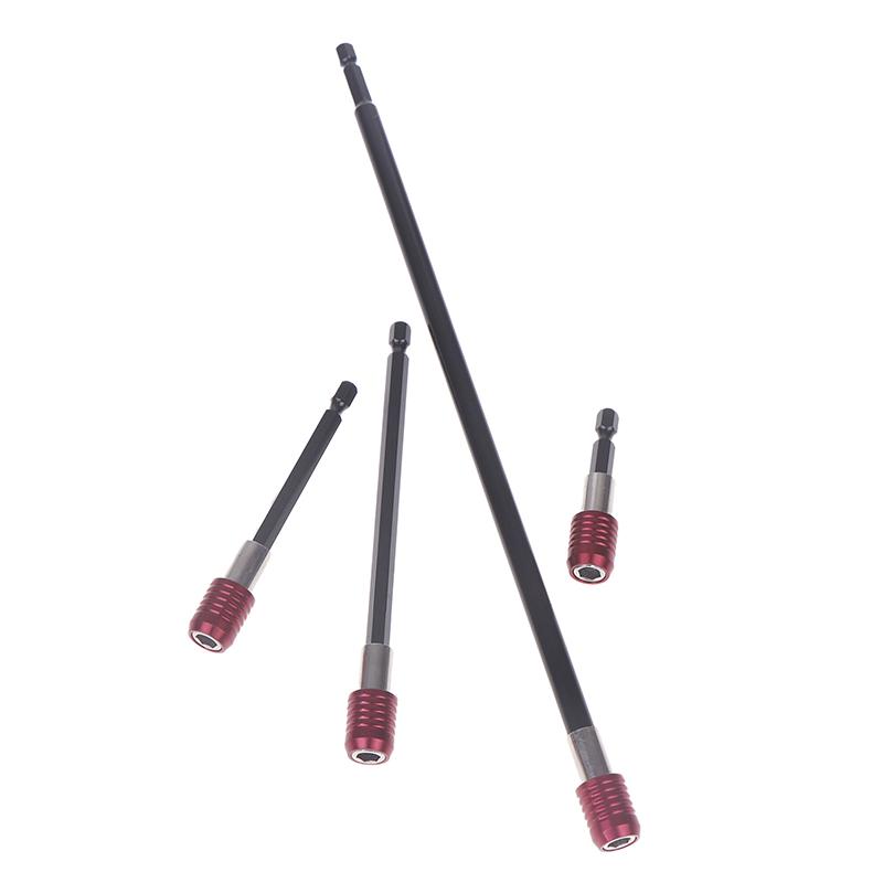1/3Pcs Hexagonal Handle Red Extended Quick Release Self-Locking Extension Rod Extension Rod 300Mm Screwdriver Extension Rod Tool