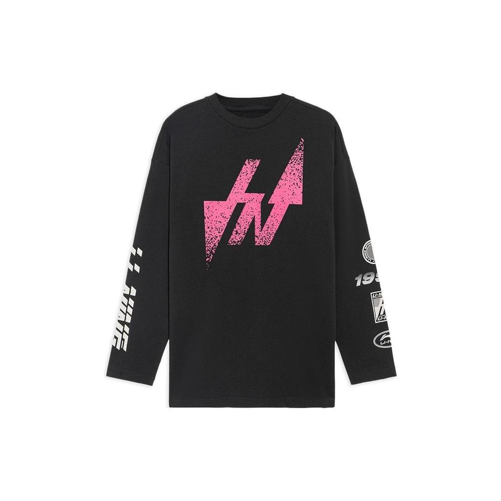 Li-Ning Graphic Long Sleeve T-shirt Black Pink Men s AHSS123-1 XL