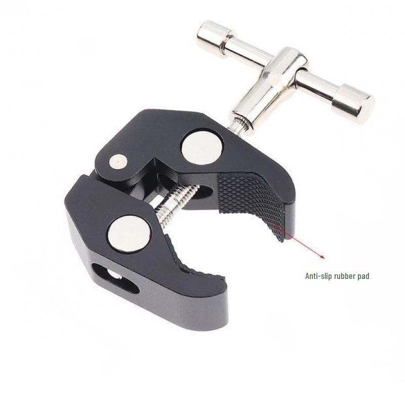 Large Crab Claw Clip Mobile Phone Holder: Flexible Metal Desktop & Bedside Stand with Adjustable Camera Positions