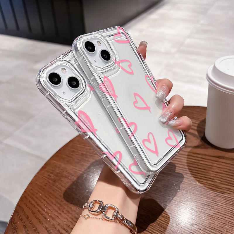 Love Heart Phone Case For Iphone 11 Fundas Iphone 13 14 15 Pro Max 12 XR 7 8 Plus X Xs SE   15promax 13promax Soft TPU Cover