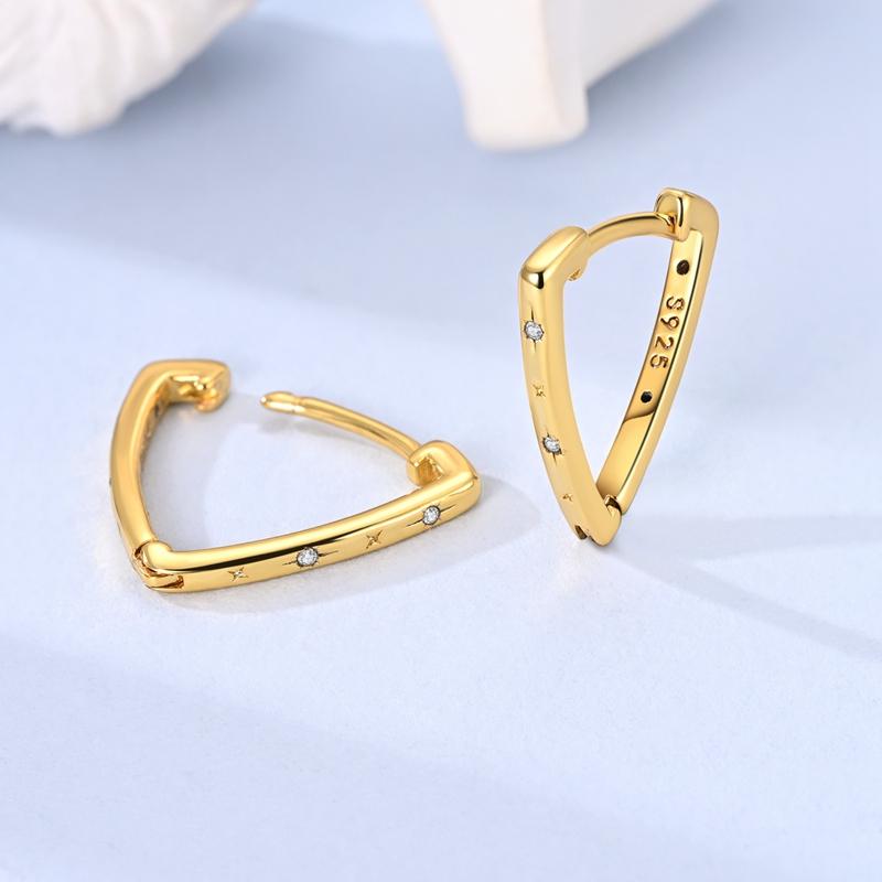 New 925 Silver Earrings Golden Beans Leaf Feather Luminous Elf Hoop Earring For Women Making Jewelry Gift