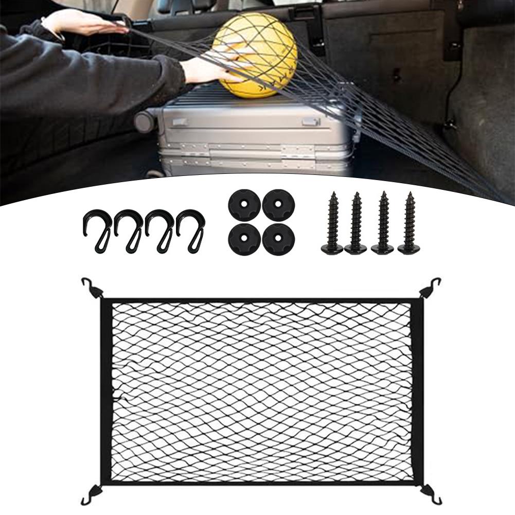 

60x40cm Car Boot Net With 4 Hook Elastic Luggage Net For Travel And Everyday Use Auto Back Rear Organizer Accessories China Mainland