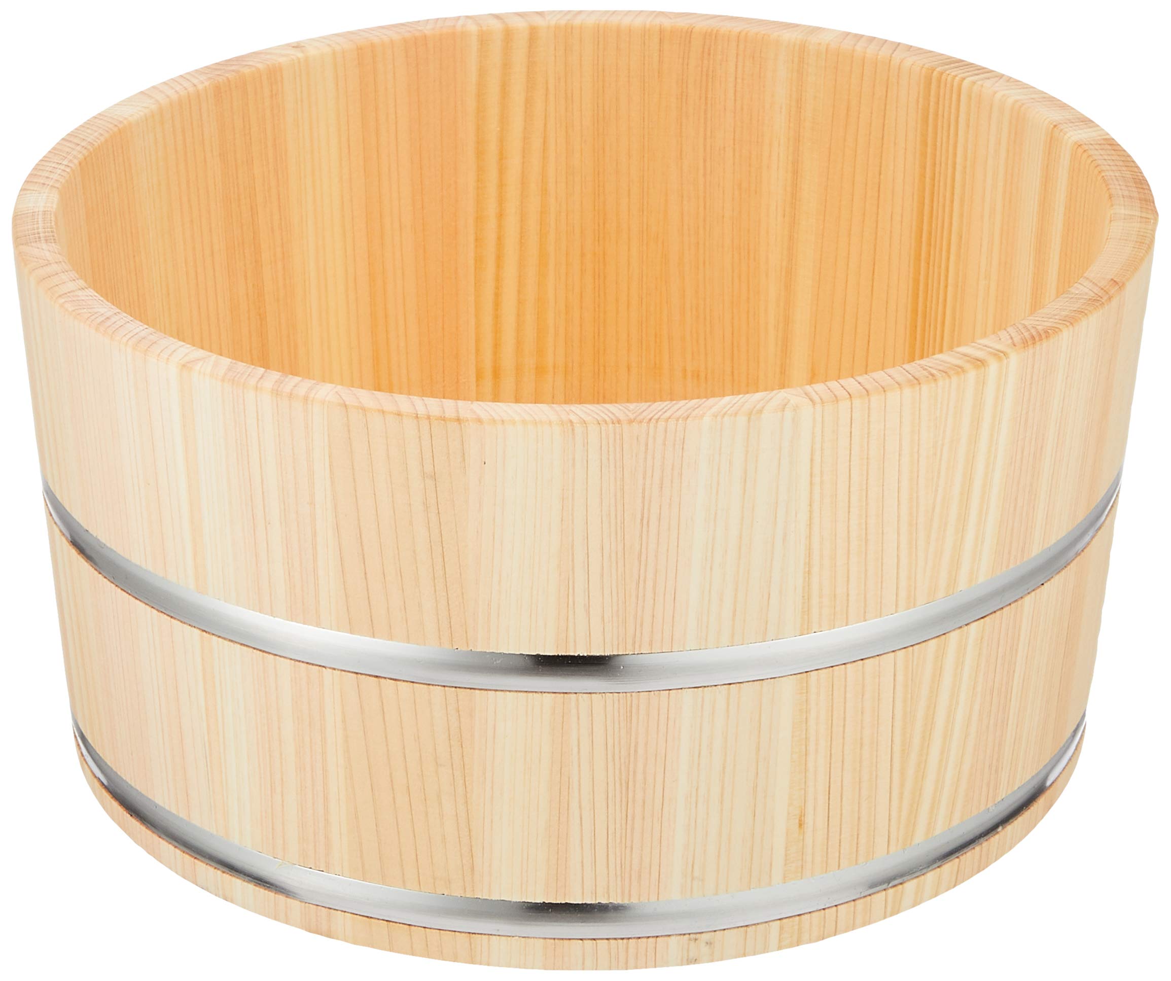 

Daiwa Industrial Деревянное ведро из кипариса хиноки и Сделано из нержавеющей стали Диаметр x Высота Ванна, Отделка против плесени и водоотталкивающая,