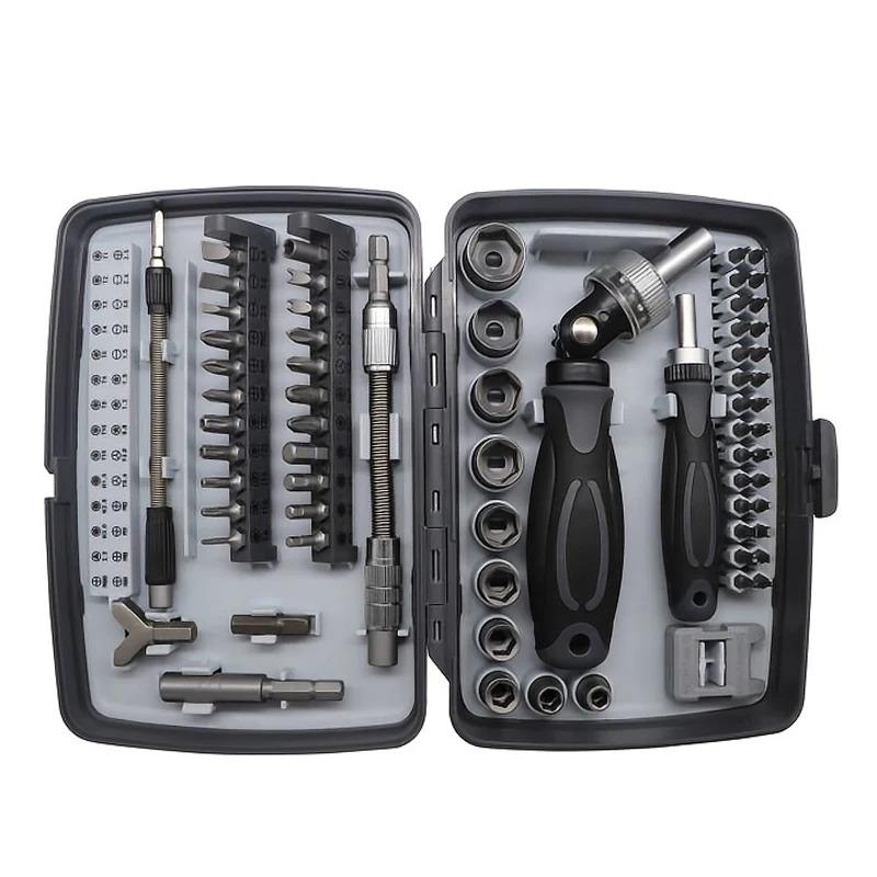 68 In1 Ratcheting Screwdriver Set with Rotating Ratcheting Handle Magnetic Screwdriver Bits Extension Bar for iPhone PC Bicycle.