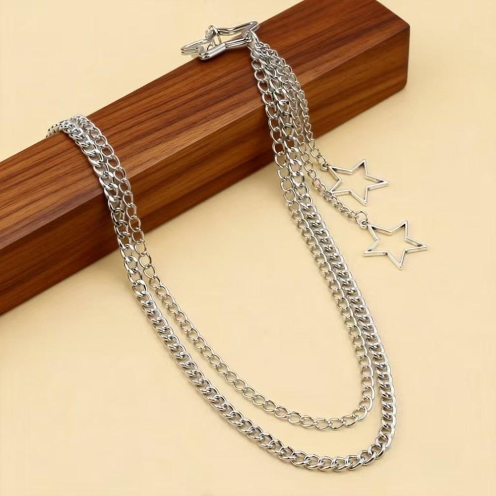 Pentagram Gothic Rock Accessories Star Pendant Waist Belt Chain Punk Pants Chain  Music Festival