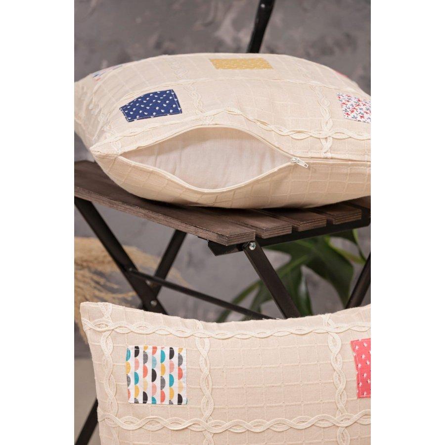 Handmade Cotton 2 Piece Patchwork Cushion Cover