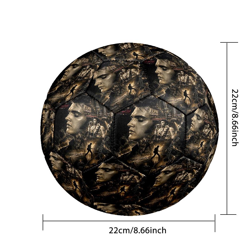 Elvis Presley Print Size 5 Soccer Ball Durable Shock?Absorbing Sports Ball For Training Match Outdoor Playing