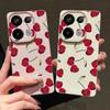 Luxus Kirschblüten-Print TPU Mattleder-Textur Schlanke Hülle Für Xiaomi 13T Pro Poco X6 Redmi Note 14 13 12 Pro 11 Weiche Stoßfeste Schutzhülle