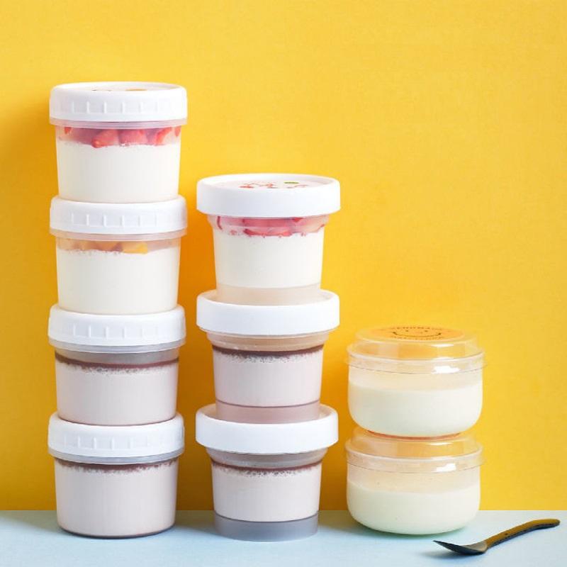 10 Pcs Disposable Dessert Cups With Lids Transparent Ice Cream Bowls Pudding Cups Cake Storage Box Yogurt Bowls Snacks Container