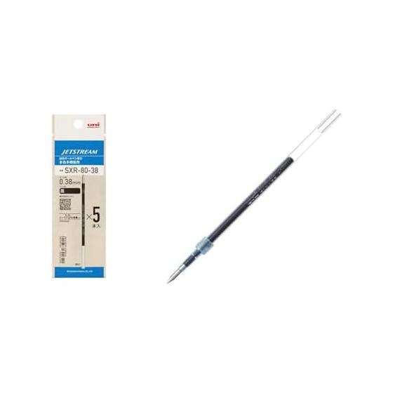 [Set Purchase] Mitsubishi Pencil Ballpoint Pen Refill Jet Stream Multicolor Multi-Function 0.38mm Black 5 Pieces SXR8038K5P.24 + Oil-Based Ballpoint