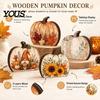 Floral Sunflower Pumpkin Decor Thanksgiving Fall Table Decoration, Rustic Block Wooden Sign, Autumn Vintage Signs Farmhouse Tabletop Centerpiece
