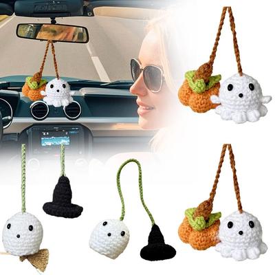 Ghost Pumpkin Doll Handmade Pendant Halloween Decoration Cartoon Car Cute Widget Hanging Bag Decor Pendant Halloween Gift