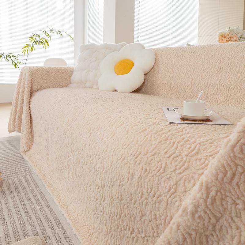 Plush Sofa Towel Cover Sofa Cushion Full Cover Cloth Anti-cat Scratch Cover Blanket Simple Modern Winter Sofa Anti-dust Cover