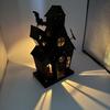 Yousheng Halloween Spukhaus Kerzenhalter Hohl Eisen Teelichthalter Kerzenständer Kerzenleuchter Tischdekoration Zuhause Büro Schreibtisch Dekoration