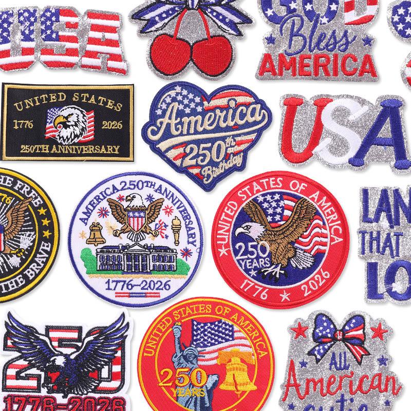 United States 250 Anniversary Embroidery Patch Iron On Patches On Clothes American/USA Applique Decorate Sewing Badges