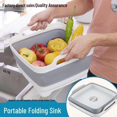 Πτυσσόμενη Πλαστική Λεκάνη Πλυσίματος - Φορητή, Πυκνωμένο Πτυσσόμενο Νιπτήριο & Κάδος για Πάγο/Φρούτα