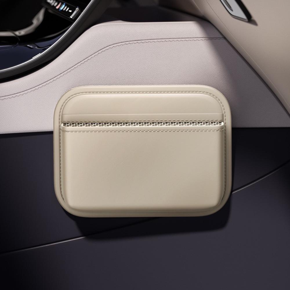 Waterproof Car Storage Bag PU Leather Car Seat Organizer Side Pocket Organizer Car Accessories бежевый