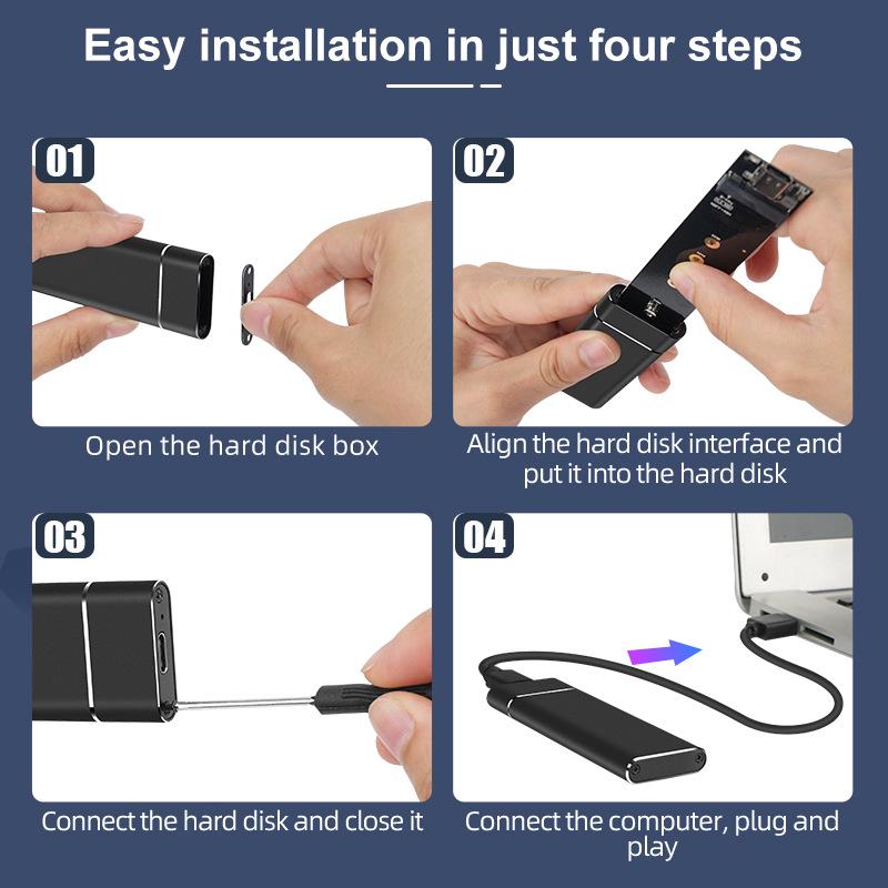 New USB 3.0 M.2 NGFF SSD Enclosure: Metal Type-C Interface for Mobile Storage