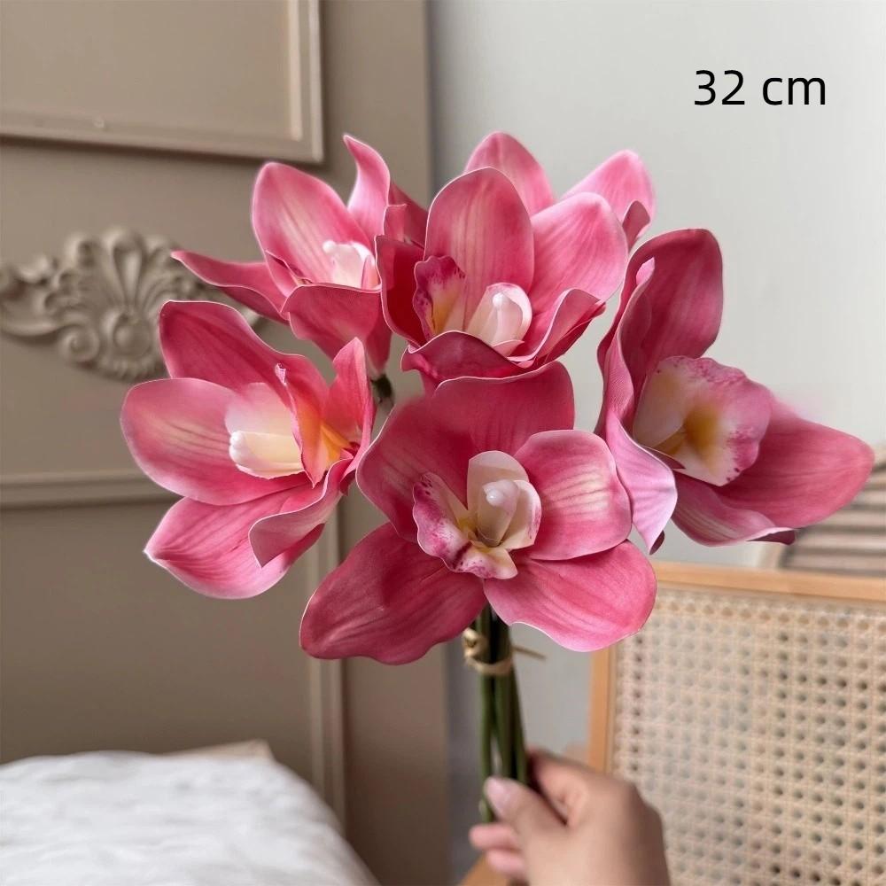 Magnolia Simulated Orchid Bouquet Real Touch Silk Fake Flower Wedding Decoration