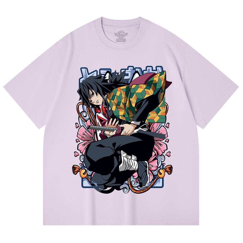230 Gsm 100% Cotton Demon Slayer V74 Tomioka Print Unisex Heavy Cotton T Shirt