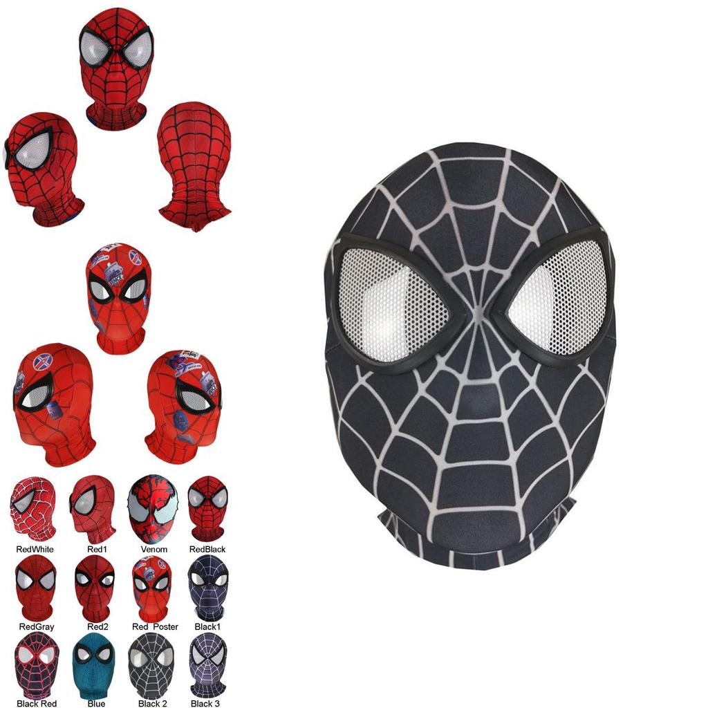 Spiderman Miles Morales Elastisk Mask Huvudskydd Kostym För Vuxna Cosplay-entusiaster