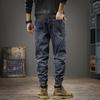 JYL Mens Jeans Stripe Cargo New Loose Straight American Street Denim