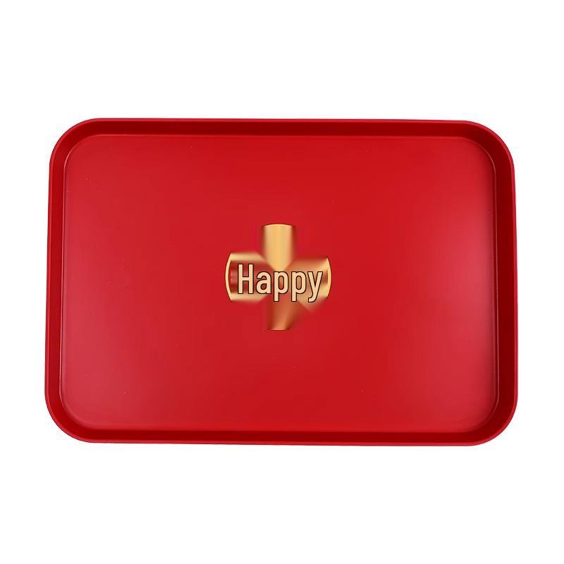 Red Double Happiness Wedding Tray – Festive Fruit & Candy Plate for Banquets
