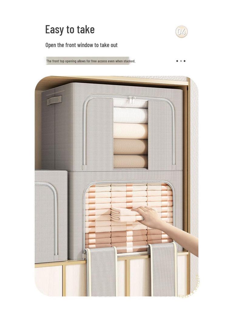 Large Capacity Oxford Cloth Storage Box with Steel Frame for Clothes and Quilts