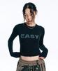 EASY NO EASY Easy See-Through Long Sleeve - Black