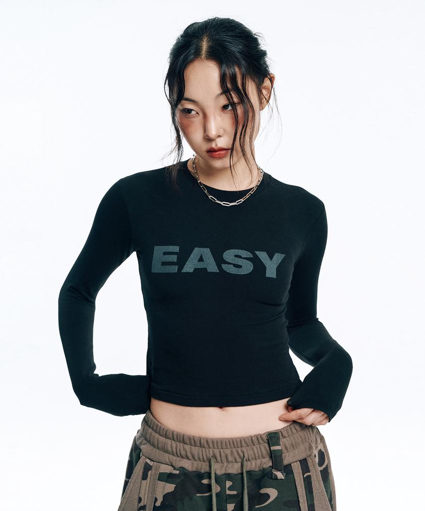 EASY NO EASY Easy See-Through Long Sleeve - Black