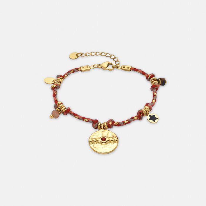 Bracelet - Luxenter - Liskel - Cristal rouge - Or jaune 18k - 16cm + 3cm d'extension