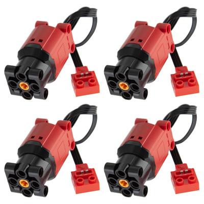 4-Piece Power-Enhanced Red Large Motor Set Compatible with Major Technic Building Blocks and Cars