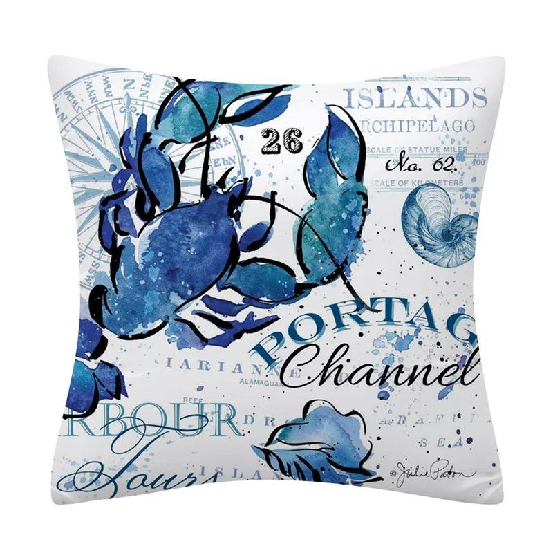 Dekoracyjna poszewka na poduszkę ze zwierzętami morskimi Poduszka na sofę Skorupa żółwia morskiego Poduszka Dekoracyjna poszewka na poduszkę do domu