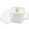 everyU. Miso Pot with Enamel Seal Lid, Enamel, Square, Heat-Resistant, with Handle, Storage Container, Miso Pot, Storage Container, Handle, Airtight,