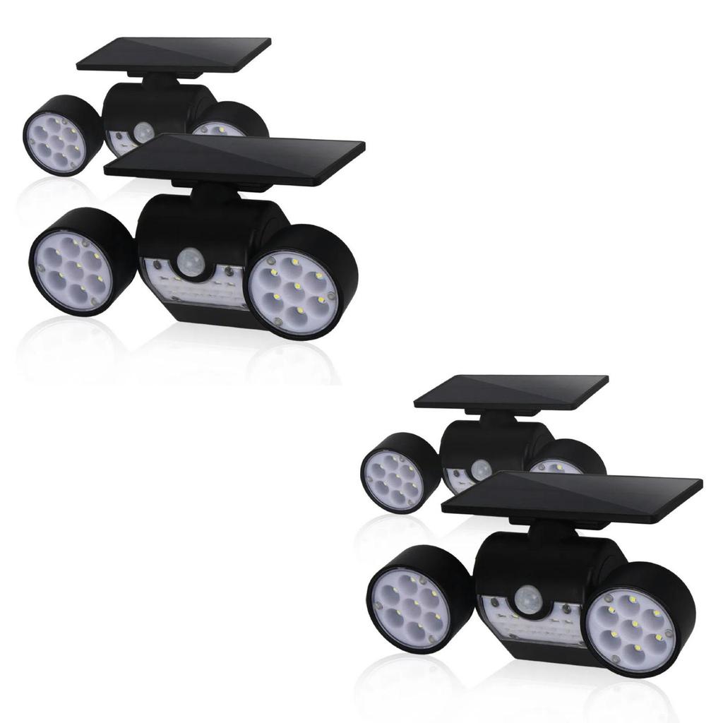 30 LED Dual Head Rotatable Solar Wall Light for Outdoor Use