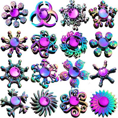 Colorful Alloy Finger Spinner Hand Toy - Stress-Relief Gyro