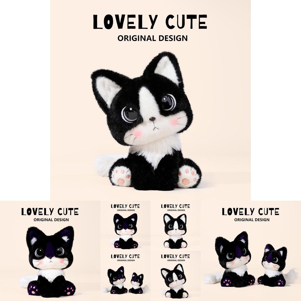 Cartoon Cat Plush Toy With Soft Short Pile For Kids And Collectors
