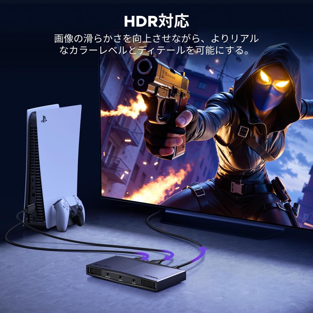 UGREEN External Capture 4K Recording Capture HDR Ultra Low Latency Series One Compatible 4K@30Hz Card, Support, FPGA, 4K@60Hz Pass-Through, Board,